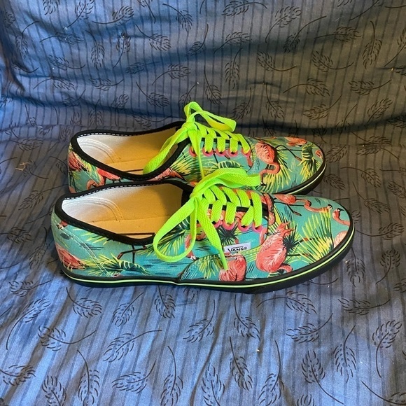 Vans new era custom design neon flamingo sneakers womens 8 - Picture 3 of 7